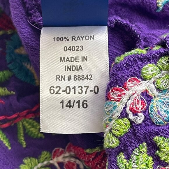 Swimsuits For All Embroidered Beach Cover Dress Women's Plus Size 14/16 Rayon‎ - Picture 5 of 13